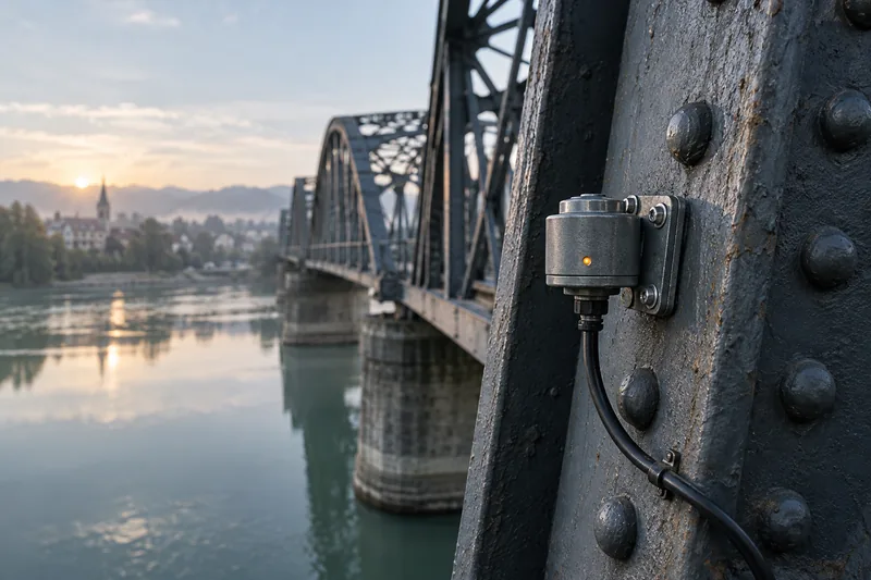 Compact sensor deployed on a bridge structure